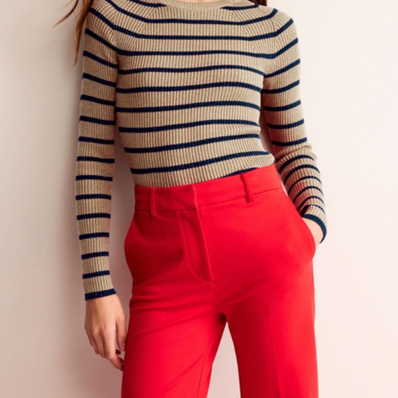 🇬🇧 NWT Boden Westbourne Jersey Pants in Red Hot Pepper 2R - Picture 2 of 7